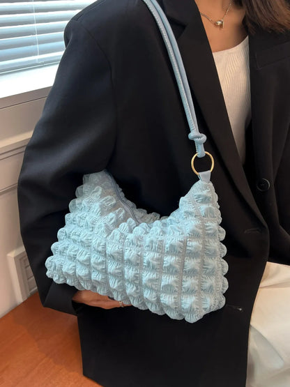 Quilted Bubble Textured Shoulder Bag.
