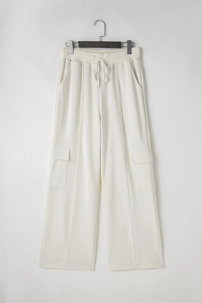 Drawstring High Waist Pants with Pockets - Premium Bottoms from Trendsi - Just $40.36! Shop now at Handbags Specialist Headquarter