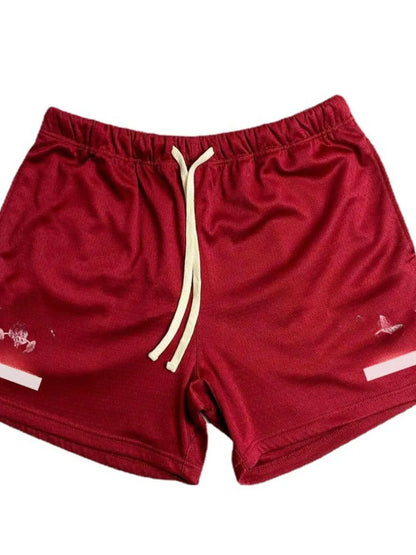 Men's Plus Size Graphic Drawstring Active Shorts.