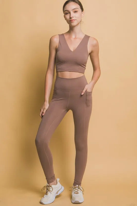 Love Tree High Waist Leggings with Side Pockets - Premium Leggings from Trendsi - Just $40.77! Shop now at Handbags Specialist Headquarter