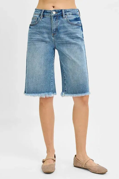 RISEN Plus Size Tummy Control Mid Rise Fit Bermuda.