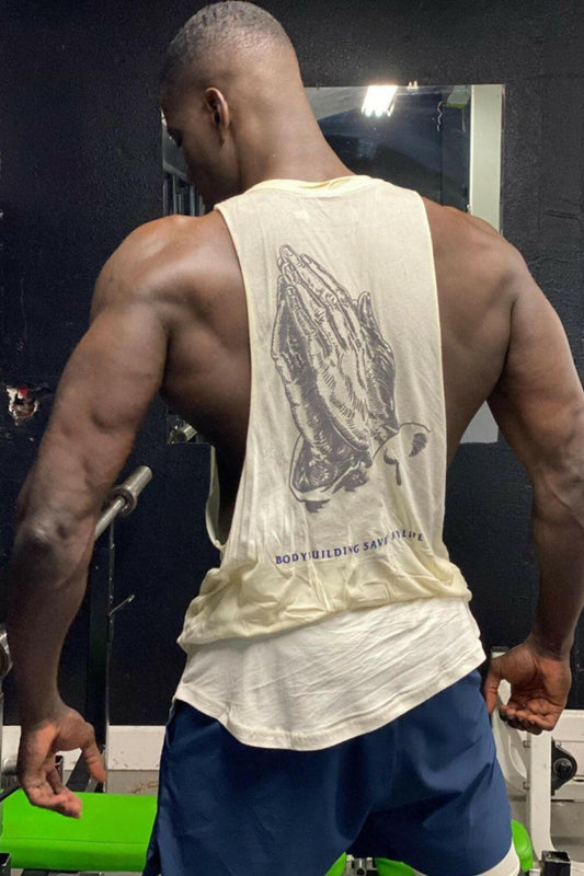 Men's Round Neck Graphic Tank.