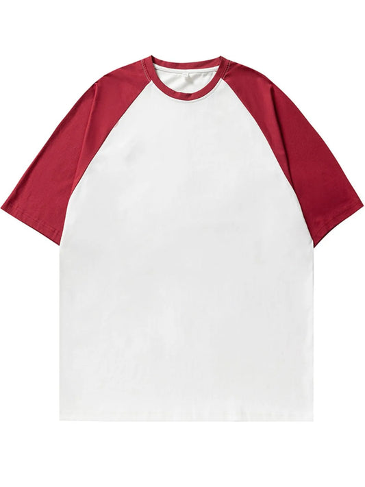 Men's Plus Size Contrast Round Neck Half Sleeve T-Shirt - Premium Men's T Shirt from Trendsi - Just $17.30! Shop now at Handbags Specialist Headquarter