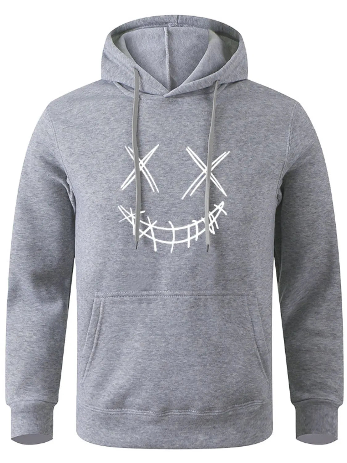 Men's Full Size Drawstring Graphic Long Sleeve Hoodie Plus Size - Premium Men's Sweatshirts from Trendsi - Just $22.56! Shop now at Handbags Specialist Headquarter