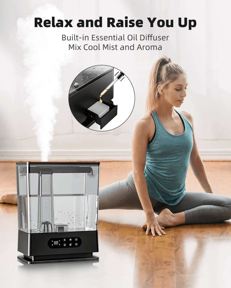 6.5L Humidifiers for Bedroom Large Room Quiet Cool Mist Humidifiers Filterless Ultrasonic Humidifier with Essential Oil Diffuser Smart Humidistat Air Vaporizer (1.7 Gallon Large Water Tank) - Premium  from TUMISUE - Just $224.81! Shop now at Handbags Specialist Headquarter