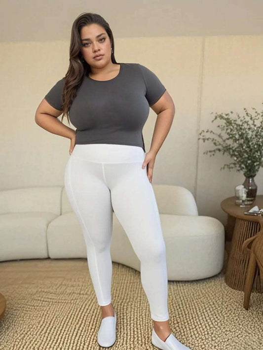 Wide Waistband Sports Leggings - Premium Leggings from Trendsi - Just $24! Shop now at Handbags Specialist Headquarter