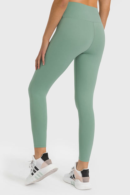 Millennia High Waist Ankle-Length Yoga Leggings - Premium Leggings from Trendsi - Just $62.76! Shop now at Handbags Specialist Headquarter