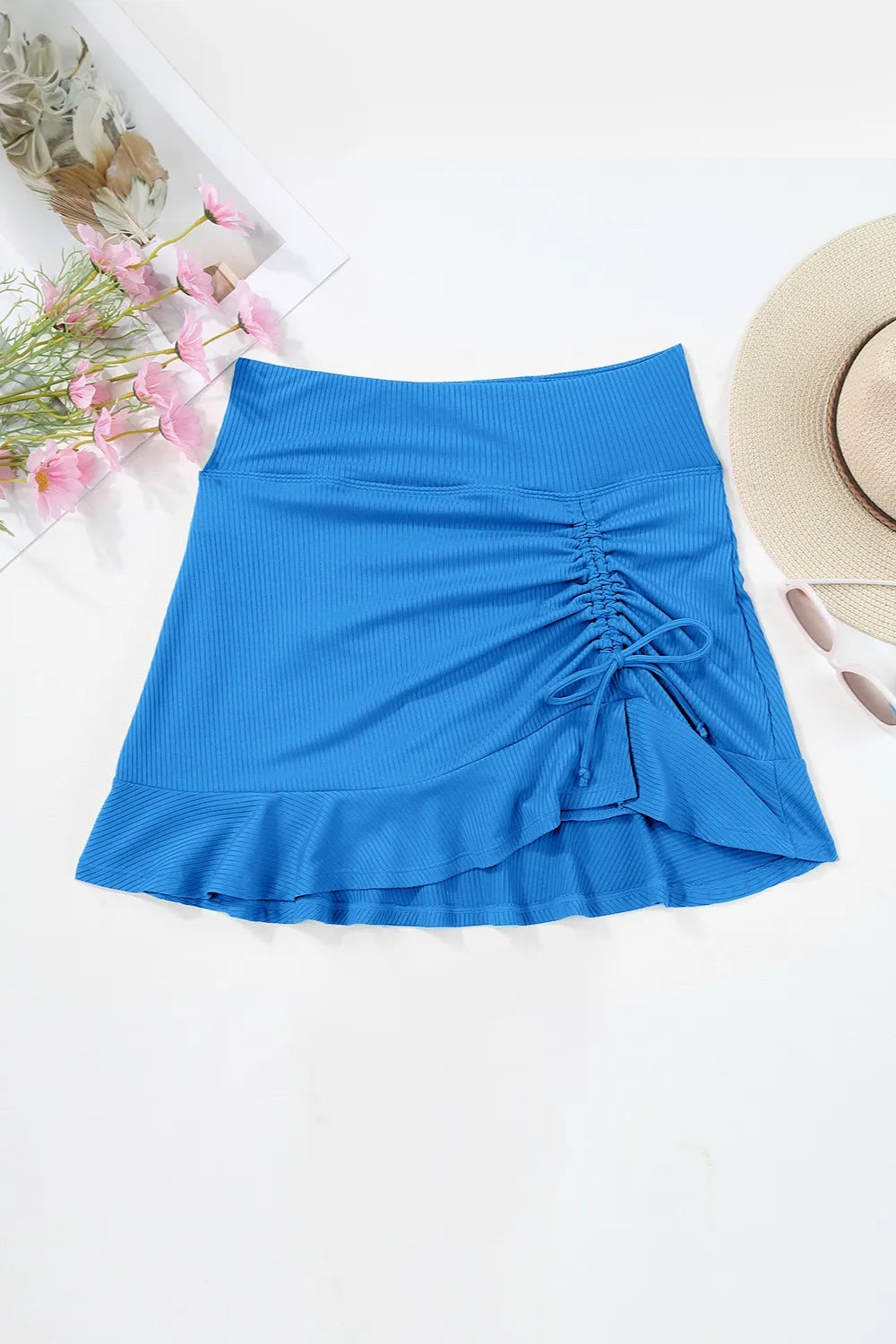 Ruched Elastic Waist Swim Skirt - Premium Bottoms from Trendsi - Just $22! Shop now at Handbags Specialist Headquarter