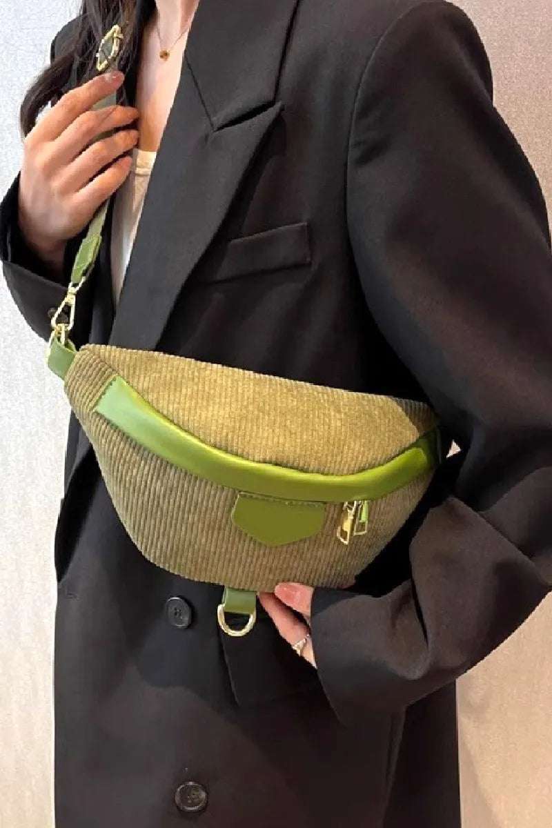 Zenana Corduroy Crossbody Bag with Removable Strap - Premium Crossbody Bag from Trendsi - Just $32.99! Shop now at Handbags Specialist Headquarter