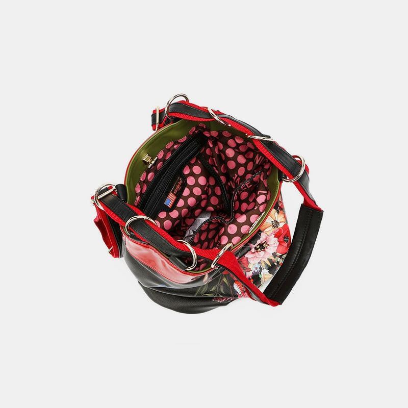 Nicole Lee USA Flower Pattern Adjustable Strap Backpack Bag.