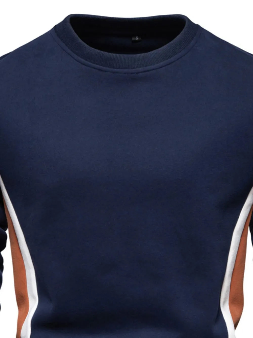 Men's Side Striped Contrast Round Neck Sweatshirt - Premium Men's Sweatshirts from Trendsi - Just $36.54! Shop now at Handbags Specialist Headquarter