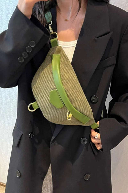 Zenana Corduroy Crossbody Bag with Removable Strap - Premium Crossbody Bag from Trendsi - Just $32.99! Shop now at Handbags Specialist Headquarter