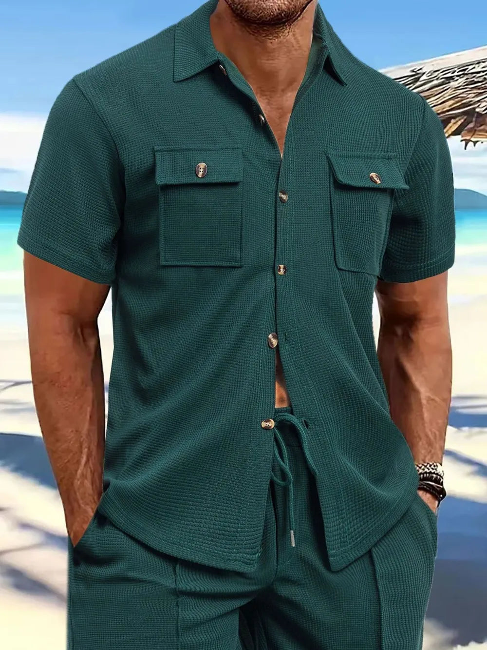 Men's Full Size Button Down Short Sleeve Shirt Plus Size - Premium Men's Shirt's from Trendsi - Just $30.50! Shop now at Handbags Specialist Headquarter