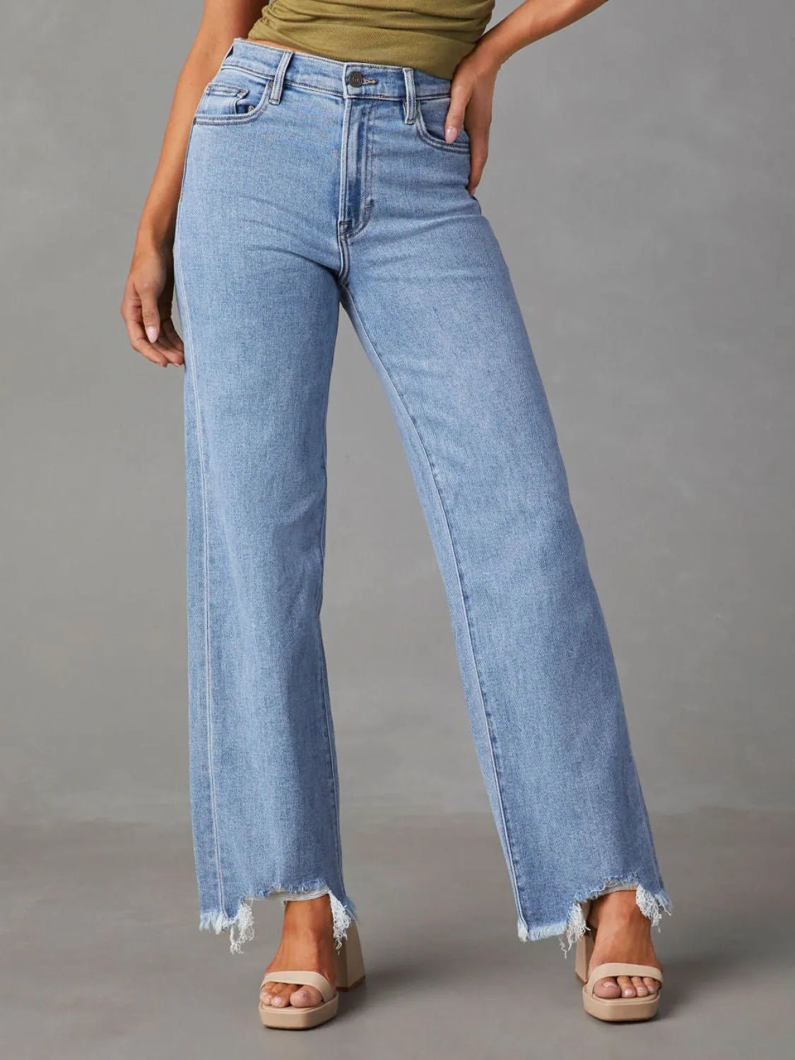 Raw Hem Loose Fit Jeans - Premium Women / Jeans & Denim from Trendsi - Just $33.98! Shop now at Handbags Specialist Headquarter
