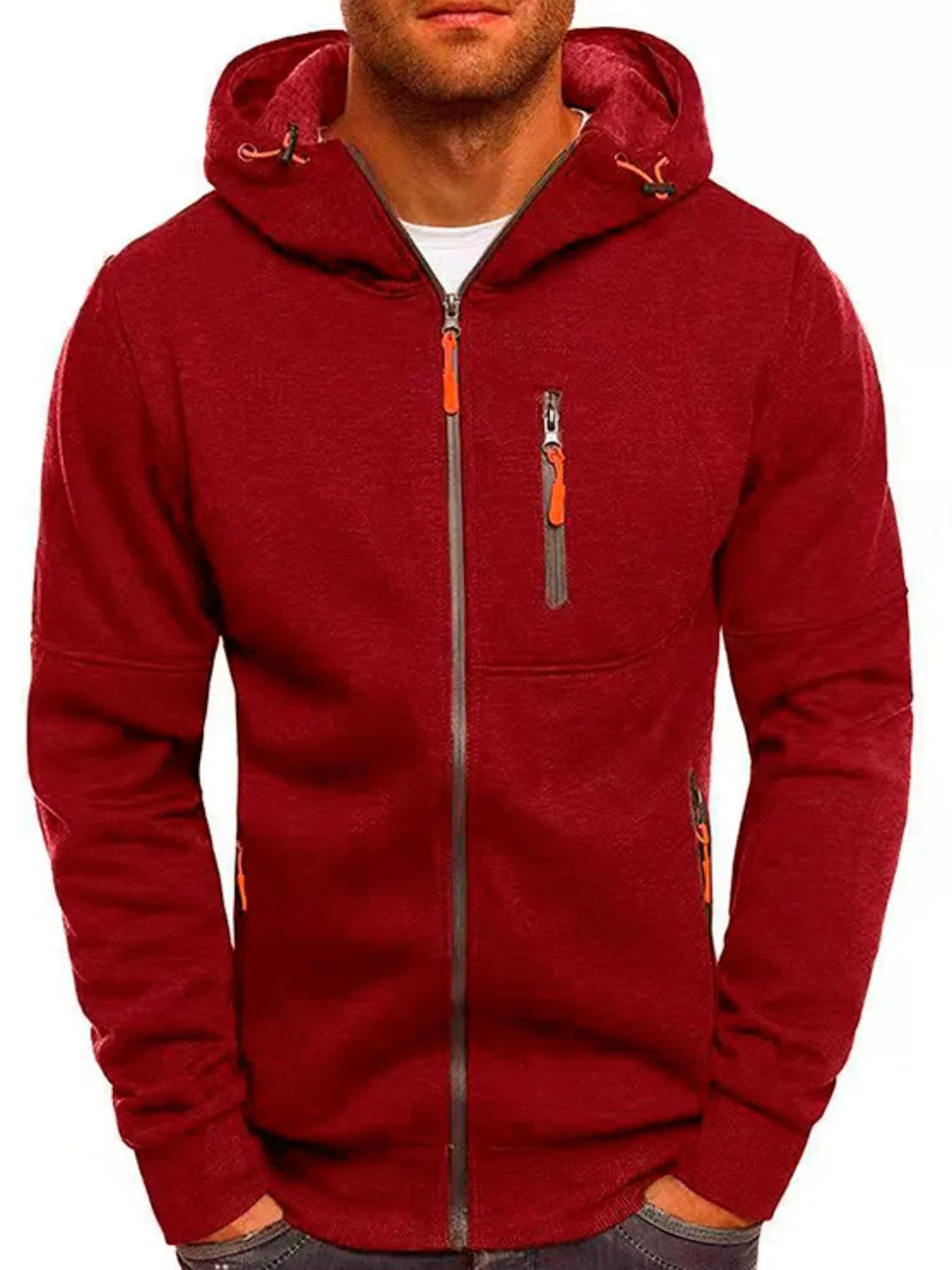 Men's Full Size Zip Up Long Sleeve Hoodie Plus Size - Premium  from Trendsi - Just $22.30! Shop now at Handbags Specialist Headquarter