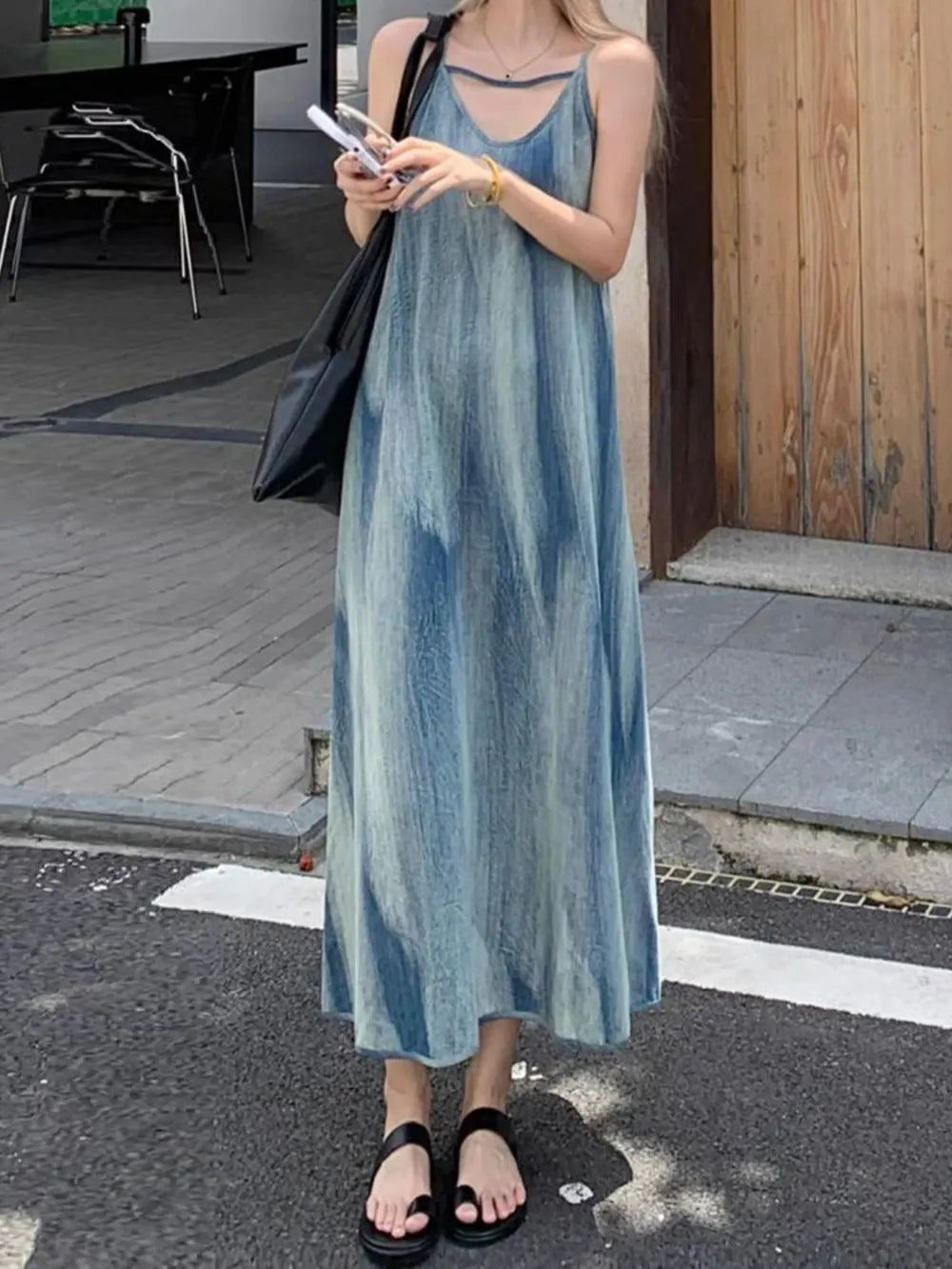 Gradient V-Neck Maxi Cami Dress - Premium Maxi Dress from Trendsi - Just $24.99! Shop now at Handbags Specialist Headquarter