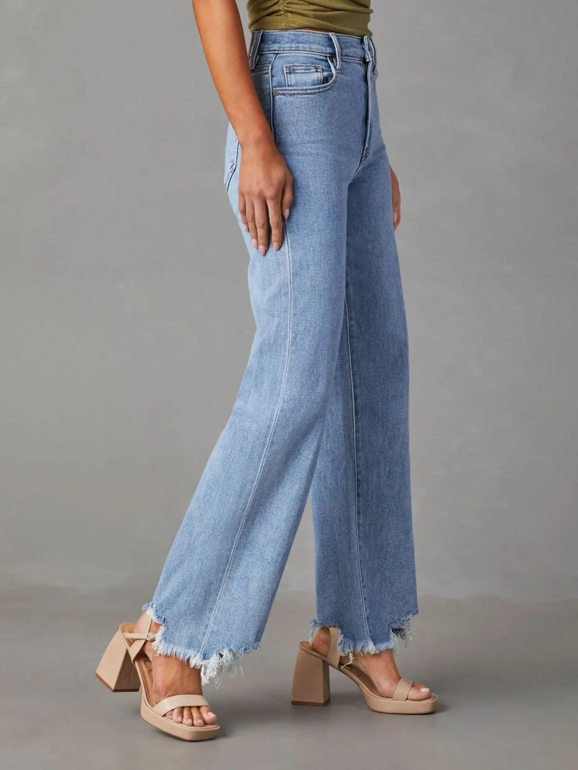 Raw Hem Loose Fit Jeans - Premium Women / Jeans & Denim from Trendsi - Just $33.98! Shop now at Handbags Specialist Headquarter
