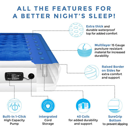 DreamNest Luxe Air Mattress with ComfortCoil Tech