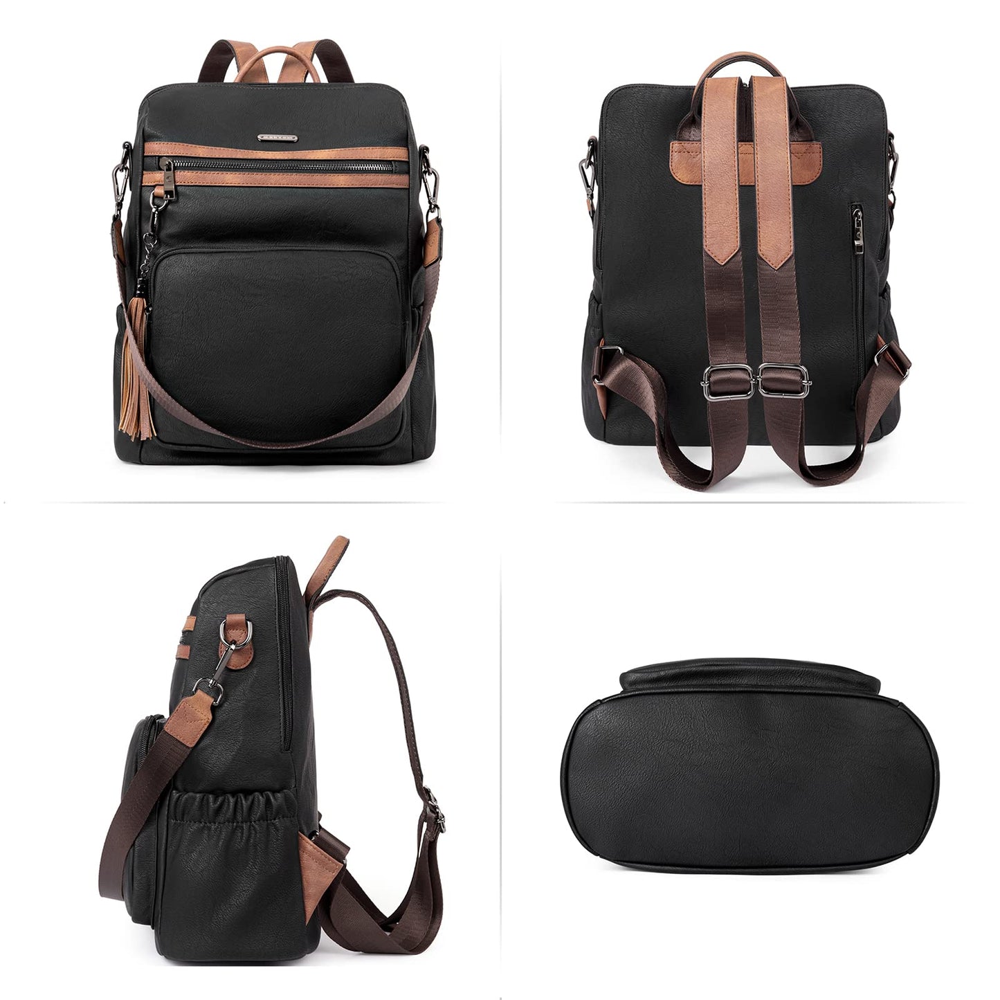 CLUCI Luxe Convertible Leather Backpack Purse