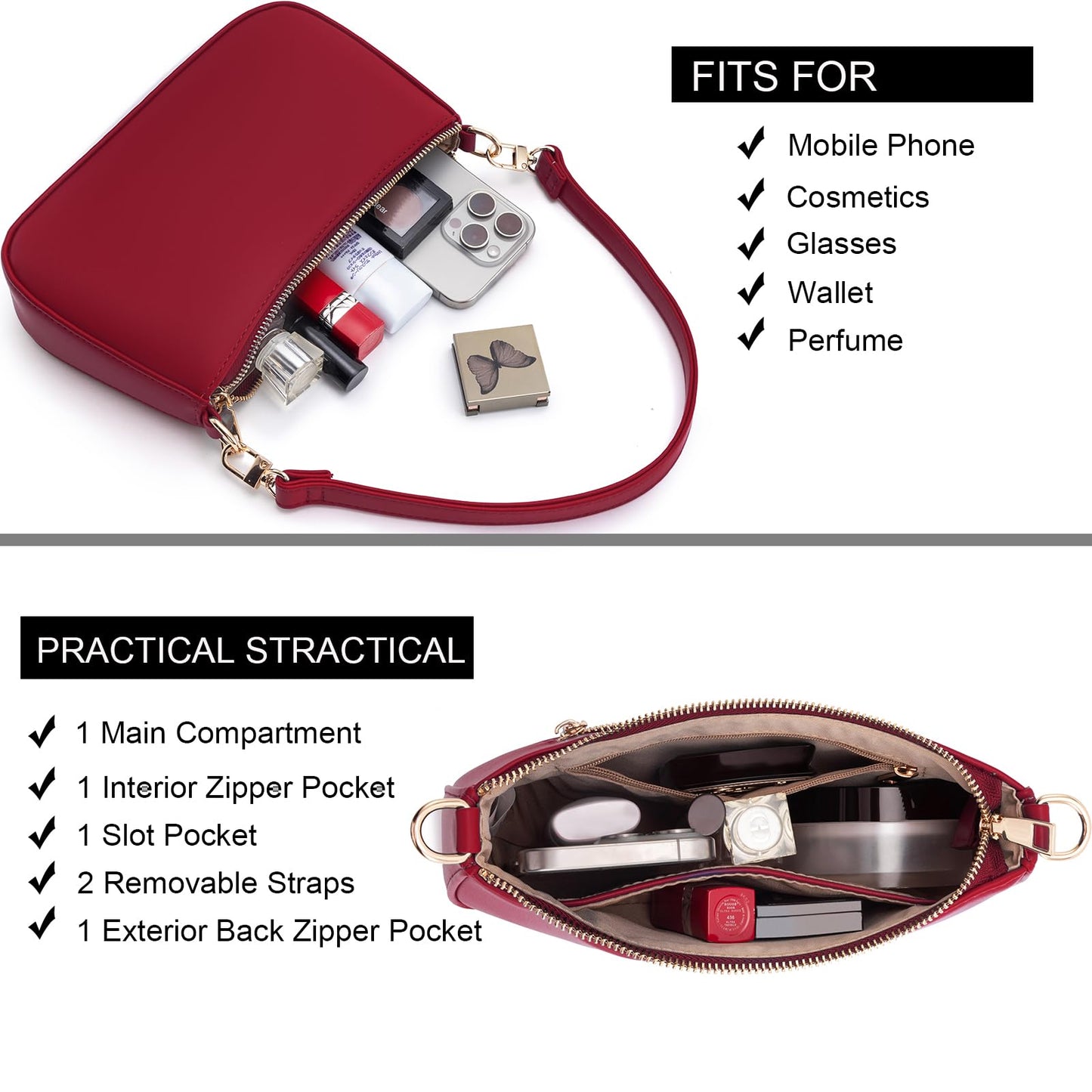 Retro Vegan Leather Shoulder Bag