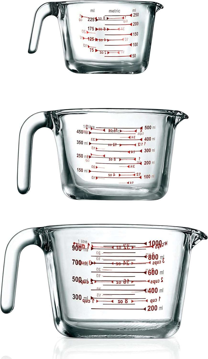 NutriChef 2 Pieces Measuring Cups - BPA-Free Premium Heat Resistant Borosilicate Glass Measuring Cups w/ Handle, Precise Measurement w/ Oz & Ml Scale in 500ml & 1000ml, Microwave & Oven Safe - Premium Cookware from Visit the NutriChef Store - Just $30.99! Shop now at Handbags Specialist Headquarter