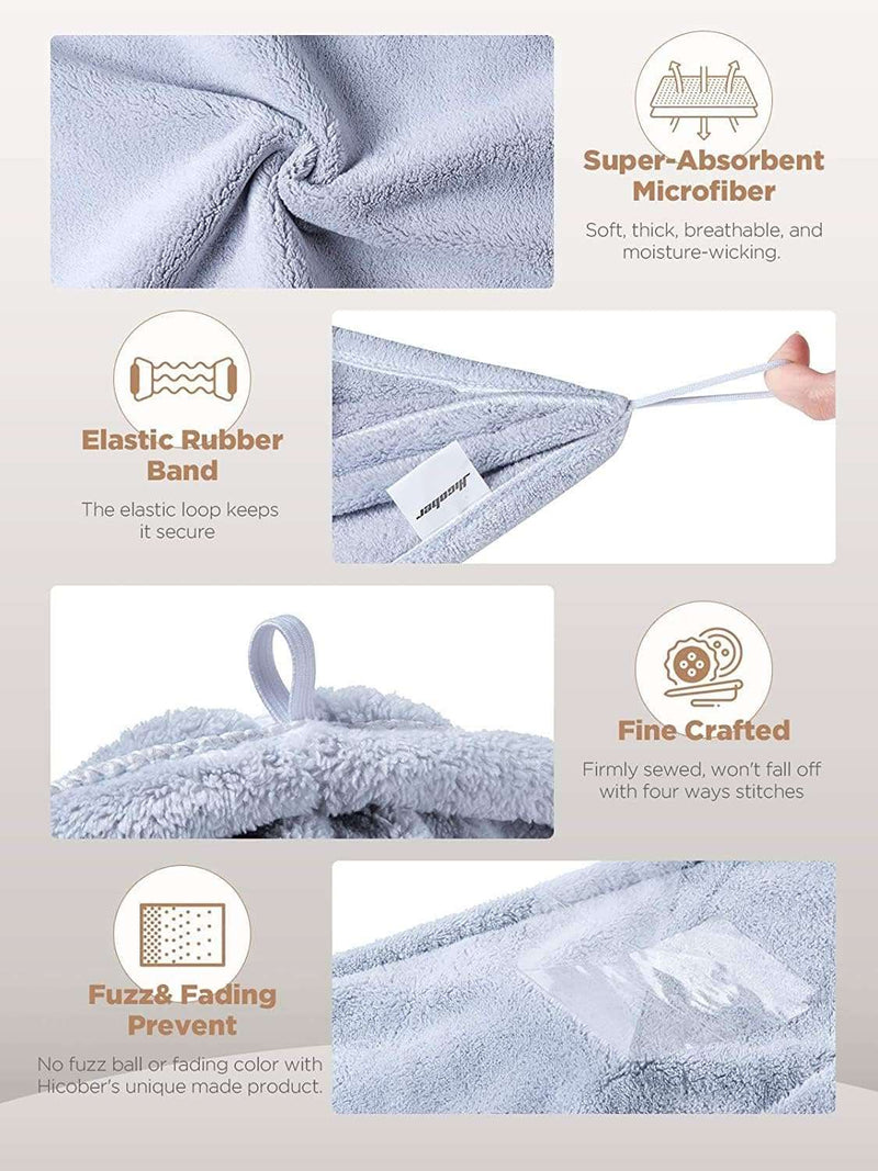 Hicober Microfiber Hair Towel, 3 Packs Hair Turbans for Wet Hair, Drying Hair Wrap Towels for Curly Hair Women Anti Frizz - Premium Hair Accessories from Visit the Hicober Store - Just $25.99! Shop now at Handbags Specialist Headquarter