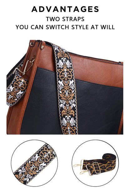 AUYOCO Chic Vegan Leather Crossbody Bag with Strap