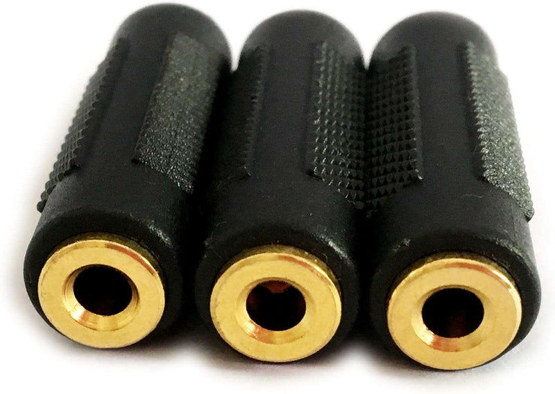 3.5mm Stereo Jack to 3.5mm Stereo Jack Female to Female Adapter Connector Gold Plated (3 Pack) - Premium Adapters and Cables from Brand: Posdou - Just $7.99! Shop now at 