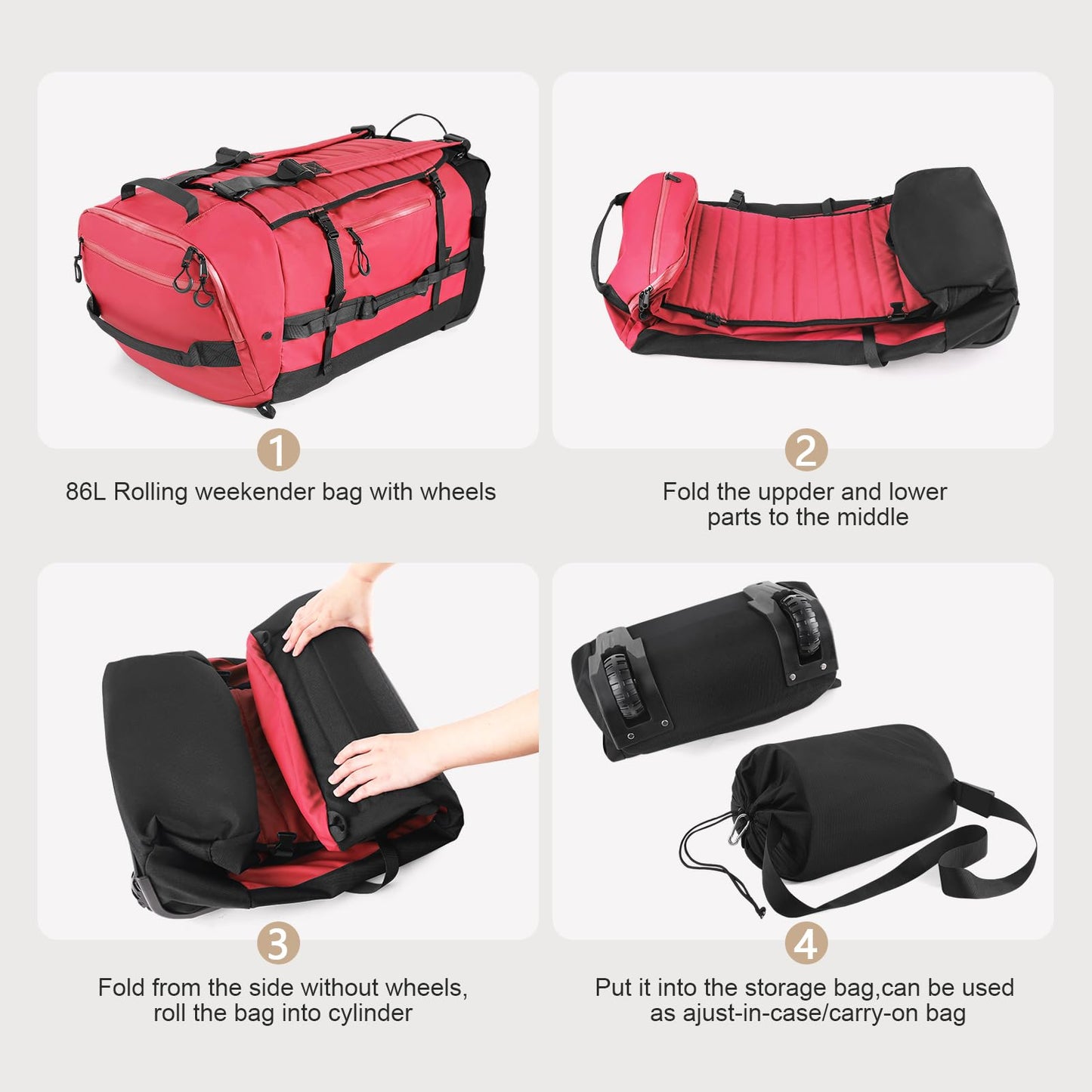 AquaRoll 29 Quilted Wheeled Duffle Backpack