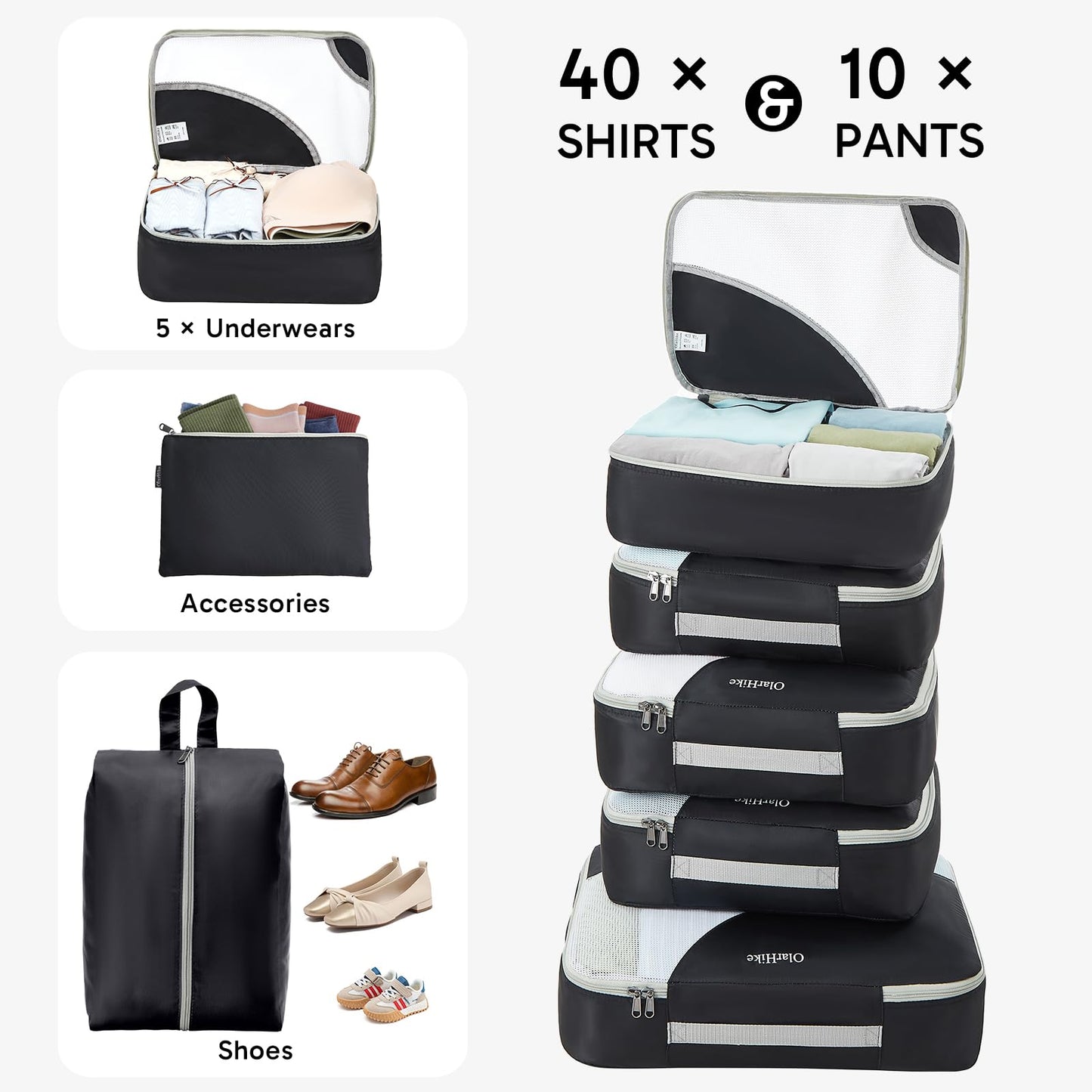 OlarHike Travel Cube Set - Cream Organizer & Gifts