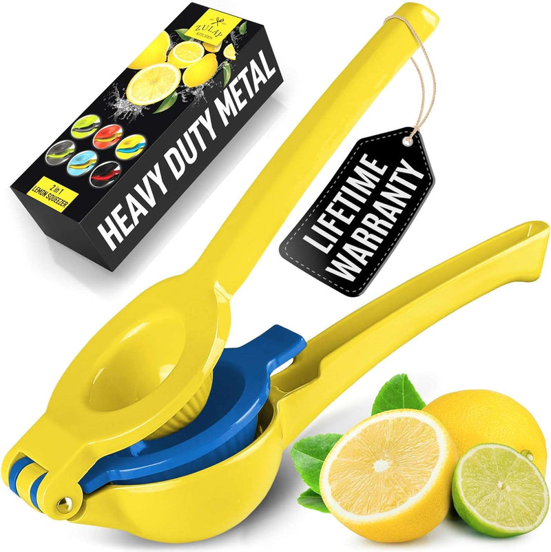 Zulay Metal 2-In-1 Lemon Squeezer Manual - Sturdy, Max Extraction Hand Juicer Lemon Squeezer Gets Every Last Drop - Easy to Clean Manual Citrus Juicer - Easy-to-Use Lemon Juicer Squeezer-Yellow/Green - Premium Kitchen Helpers from Brand: Zulay Kitchen - Just $15.99! Shop now at Handbags Specialist Headquarter