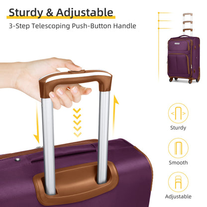 LARVENDER Expandable 5-Piece Spinner Luggage Set