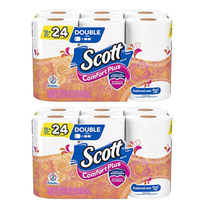 Scott Comfort+ 12 Double Rolls, 231 Sheets, Septic-Safe