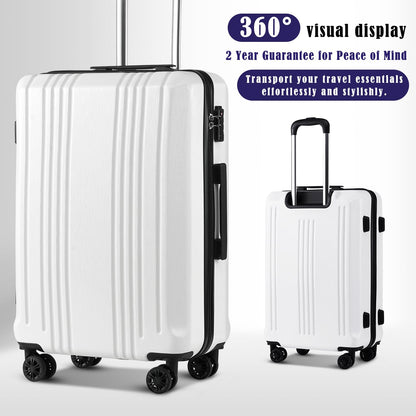 Coolife Expandable Spinner Luggage Set - 3 Piece
