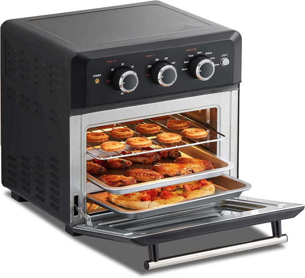 COMFEE' Retro Air Fry Toaster Oven, 7-in-1, 1500W, 19QT Capacity, 6 Slice, Rotisseries, Warm, Broil, Toast, Convection Bake, Black, Perfect for Countertop - Premium Kitchen helper from Visit the COMFEE' Store - Just $70.99! Shop now at Handbags Specialist Headquarter