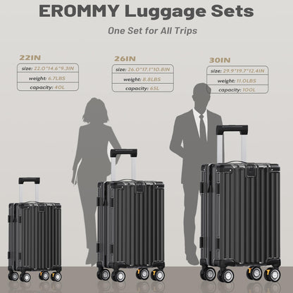 JetGlide 3pc Spinner: Expandable Hardshell Luggage