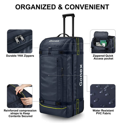 Gonex 70L Wheeled Duffle - Olive Green Travel Bag