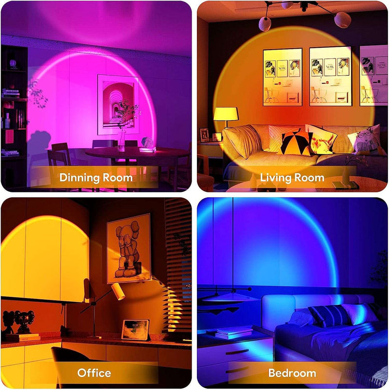 Bavcieu Sunset Lamp Projection Led Lights with Remote, 16 Colors Night Light 360° Rotation Rainbow 4 Modes Setting for Photography/Selfie/Party/Home/Living Room/Bedroom Decor, Gifts Women - Premium Indoor Wall Light from Brand: Bavcieu - Just $30.99! Shop now at Handbags Specialist Headquarter