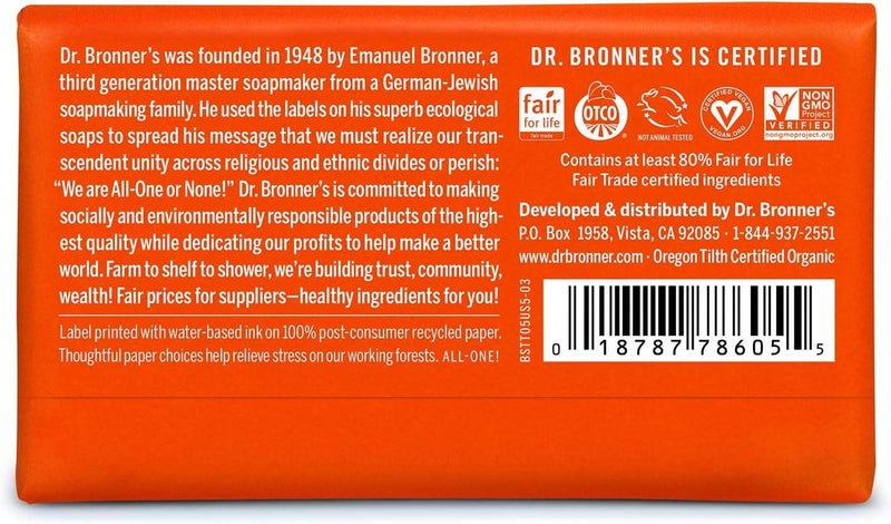 Dr. Bronner’s - Pure-Castile Bar Soap (Tea Tree, 5 ounce) - Made with Organic Oils, For Face, Body, Hair and Dandruff, Gentle on Acne-Prone Skin, Biodegradable, Vegan, Non-GMO - Premium Body Wash from Visit the Dr. Bronner's Store - Just $6.99! Shop now at Handbags Specialist Headquarter