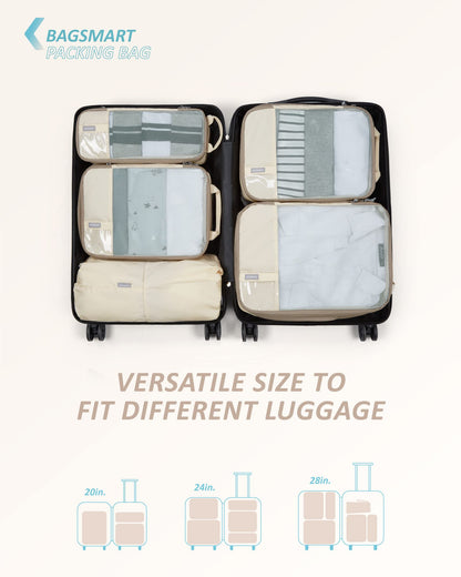 PackPro 6 Set Compression Cubes for Travel