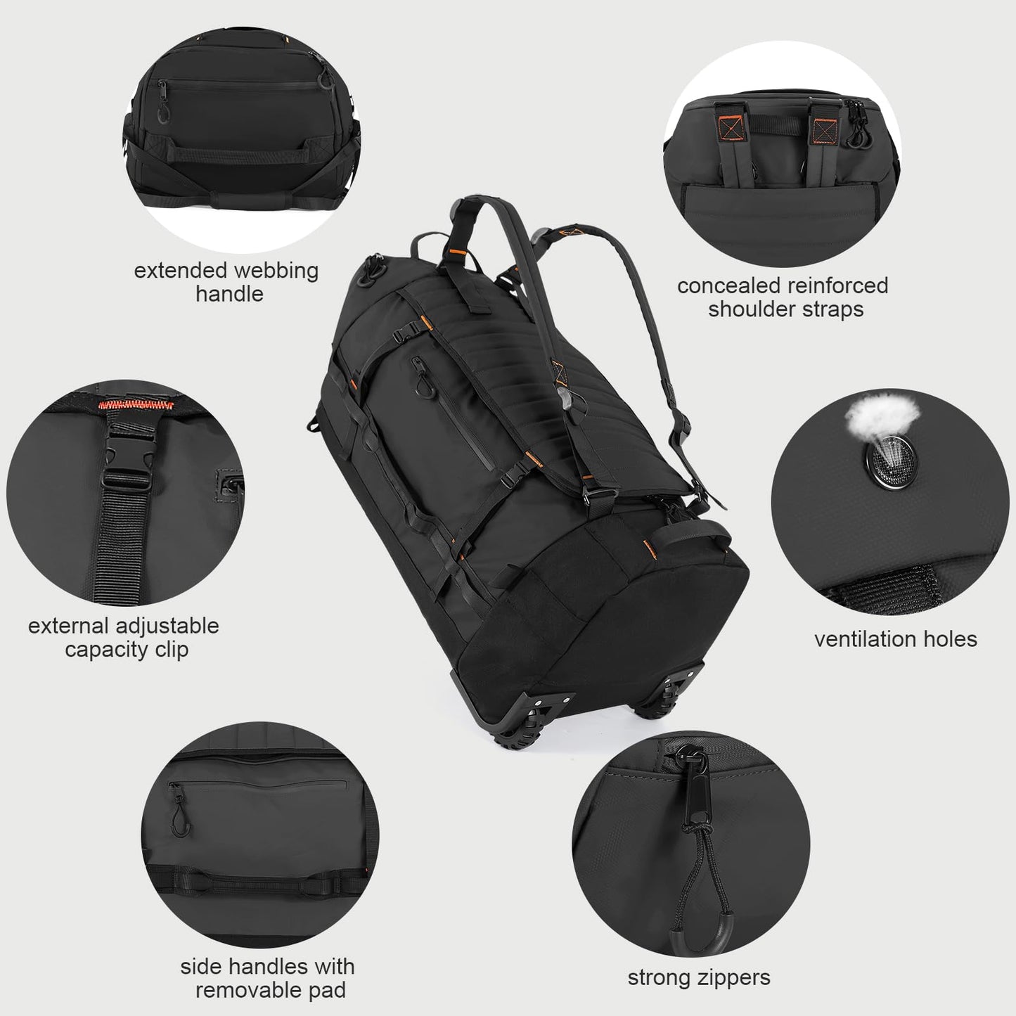 AquaRoll 29 Quilted Wheeled Duffle Backpack