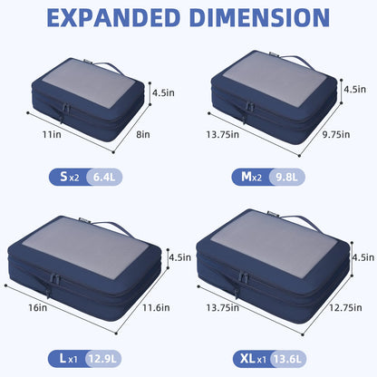 BAGAIL Expandable Travel Compression Cubes Set