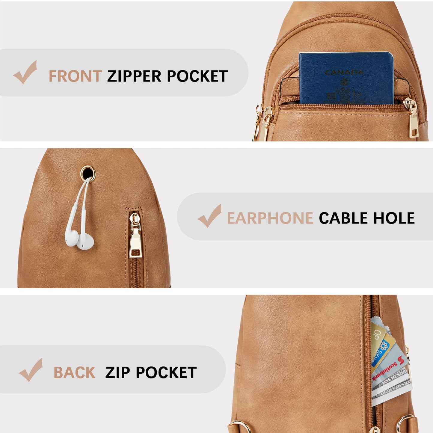BOSTANTEN Chic Leather Crossbody Sling Bag