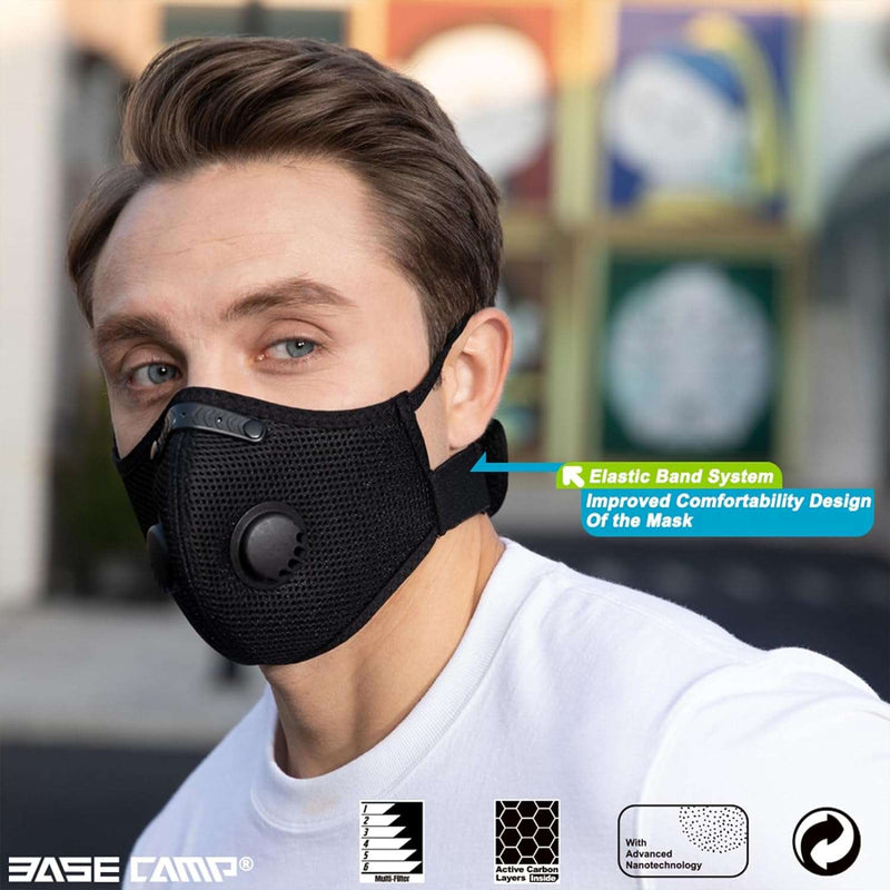 BASE CAMP Upgrade M Plus Dust Mask, Breathable Reusable Dust Face Mask with 6 Activated Carbon Filters - Premium Health Care from Visit the BASE CAMP Store - Just $17.99! Shop now at Handbags Specialist Headquarter