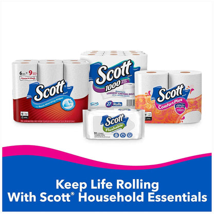 Scott Comfort+ 12 Double Rolls, 231 Sheets, Septic-Safe