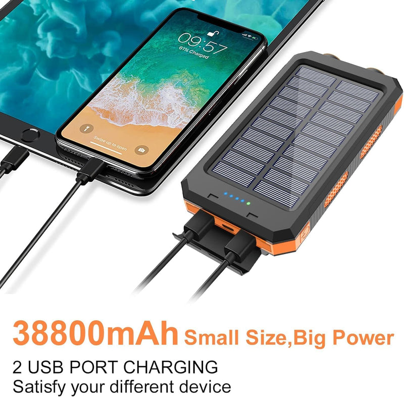 𝟮𝟬𝟮𝟰 𝙐𝙥𝙜𝙧𝙖𝙙𝙚 Solar Charger Power Bank, 38800mAh Portable Charger Fast Charger Dual USB Port Built-in Led Flashlight and Compass for All Cell Phone and Electronic Devices - Premium Phone from Visit the Saraupup Store - Just $31.99! Shop now at Handbags Specialist Headquarter