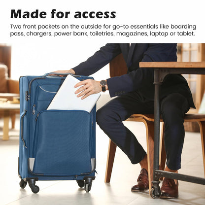 Coolife 4-Piece Softshell Spinner Luggage Set