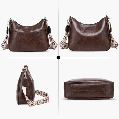 AUYOCO Chic Vegan Leather Crossbody Bag with Strap
