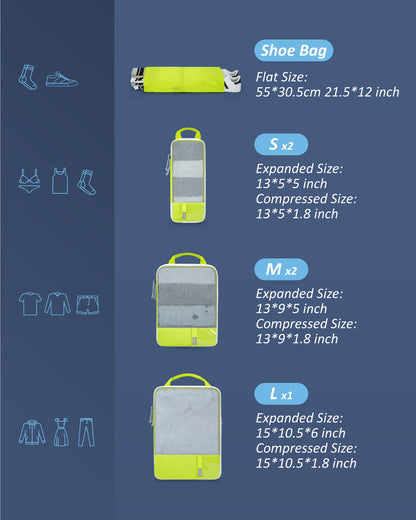 PackPro 6 Set Compression Cubes for Travel