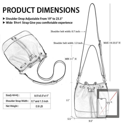 AFKOMST Chic Leather Bucket & Crossbody Bag Set